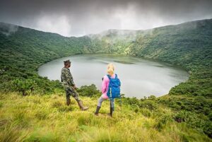 Mount Bisoke,Mount Bisok,Mount Bisoke Hike, Crater Lake on Mount Bisoke Rwanda Mount Bisoke Rwanda Gorilla trekking